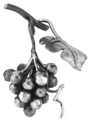 Виноградная гроздь с листочком